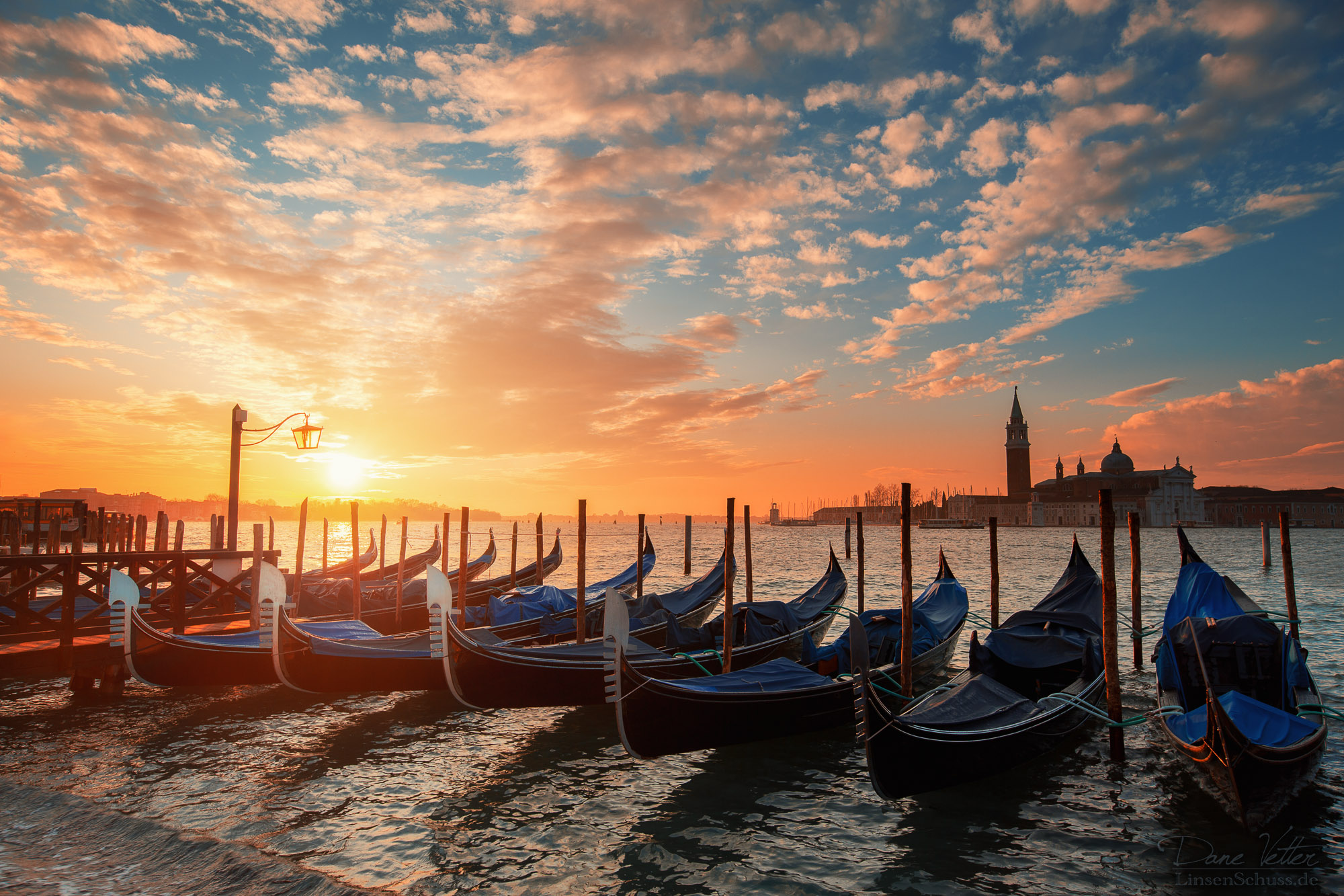 The glowing gondolas